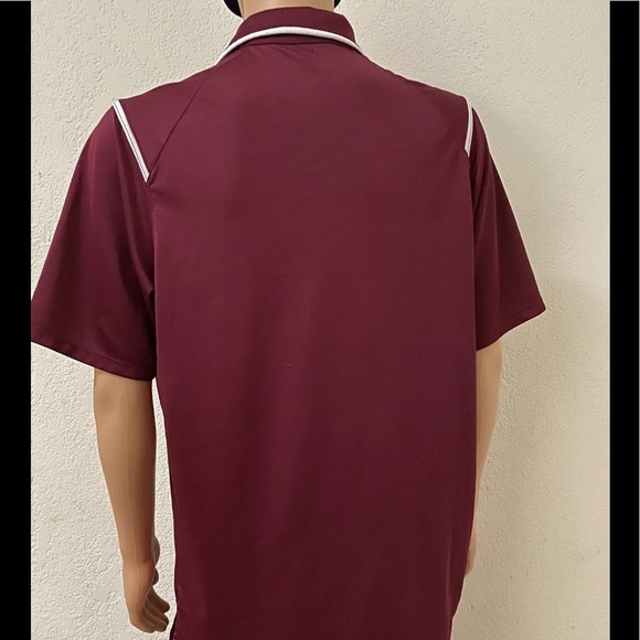 Men's Nike Dri Fit Polo Shirt Short Sleeve Size Large Burgundy & White EUC - Picture 6 of 10